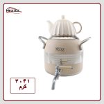 کتری قوری نزاز NEZAZ طرح ترک 5 لیتری رنگی وسط استیل کف چدن کد 3041